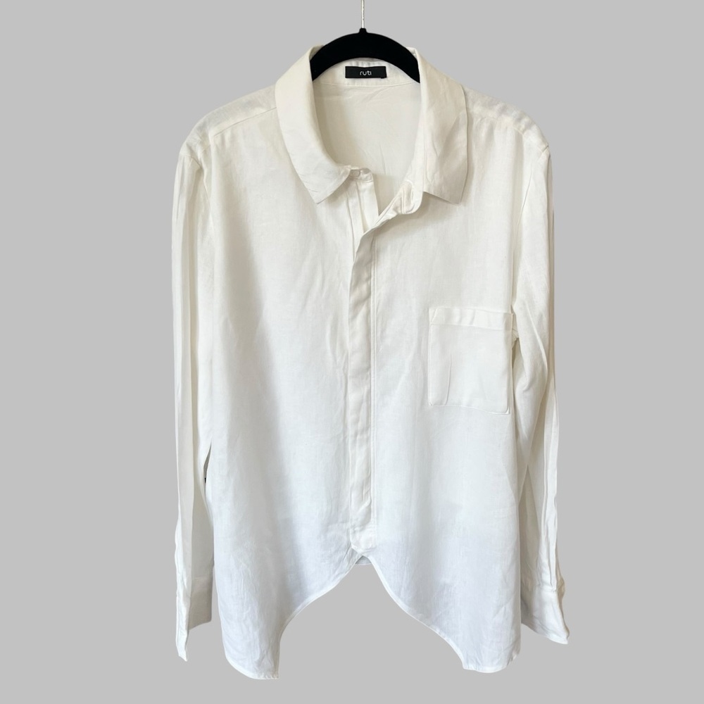 Ruti White Zip-Up Shirt